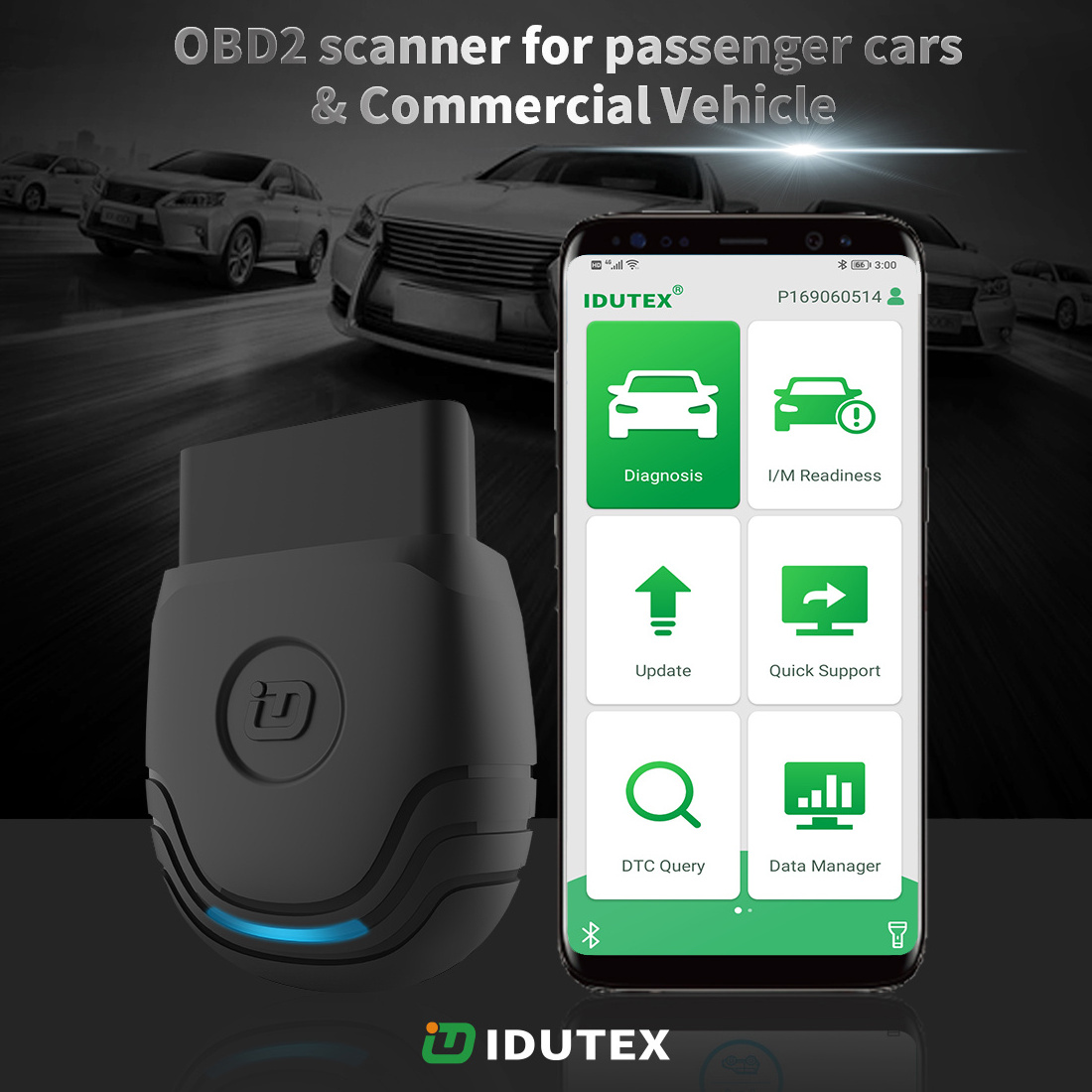 Idutex TPU-300 obd2 scanner for car diagnostic tool engine analyzer for gasoline and diesel automotive