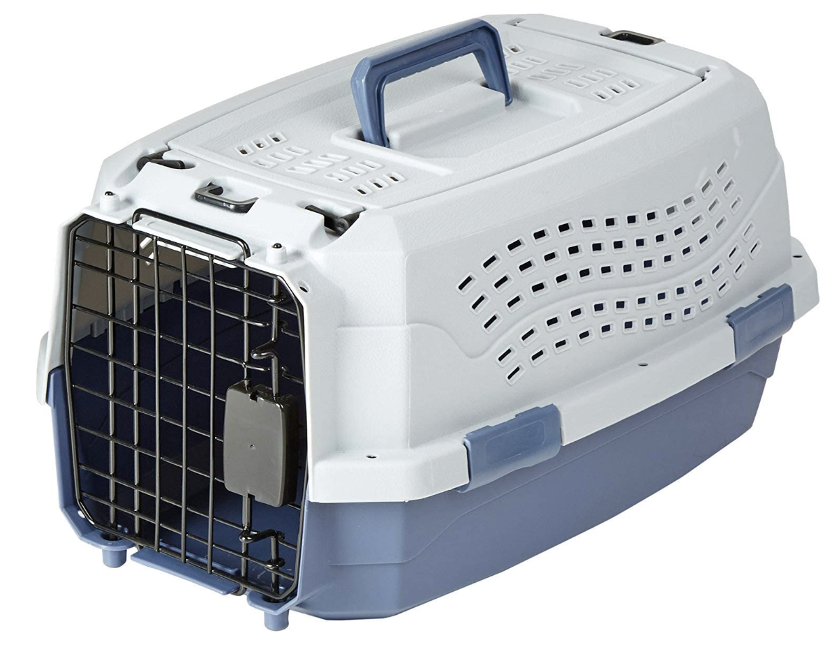 Made Of Durable Plastic Pet House With Front Door And Plenty Of Ventilation On Sides Top And Back Of Crate Travel Carrier