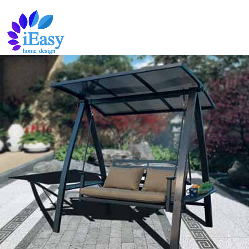 iEasy hot sale solar energy courtyard leisure garden patio swing outdoor patio swing outdoor swing chair with seat cushion