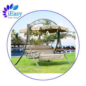 iEasy hot selling outdoor chair 3 person seat beach courtyard  patio rocking swing chair garden swing sets garden chair set