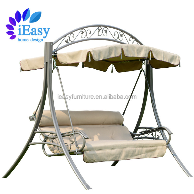 iEasy hot selling outdoor chair 3 person seat beach courtyard  patio rocking swing chair garden swing sets garden chair set