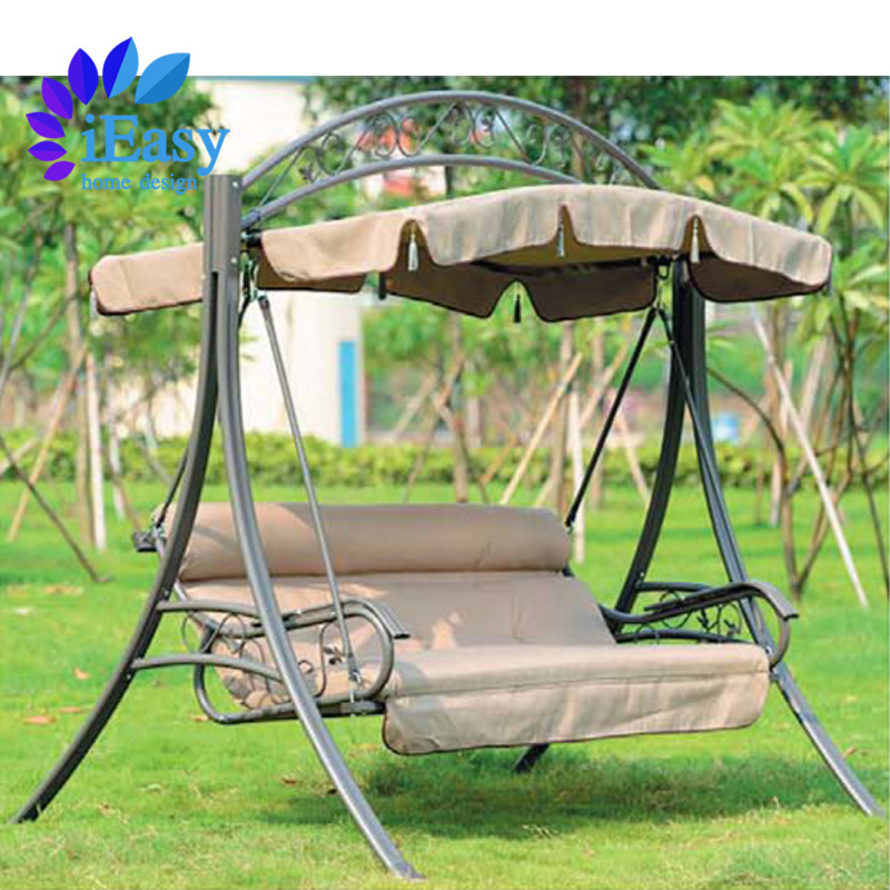 iEasy hot selling outdoor chair 3 person seat beach courtyard  patio rocking swing chair garden swing sets garden chair set