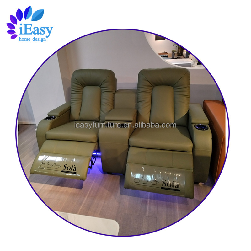 iEasy VIP home theater cooling cup holder electric power 2 seat recliner sofa 2 seater reclining sofa recliner 2 person chair