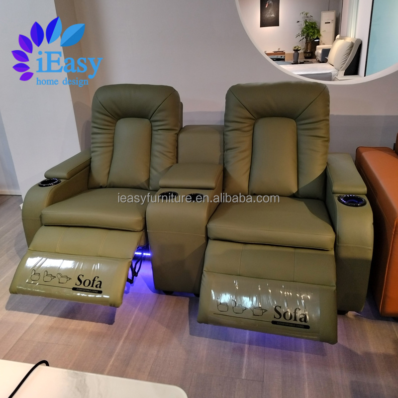 iEasy VIP home theater cooling cup holder electric power 2 seat recliner sofa 2 seater reclining sofa recliner 2 person chair