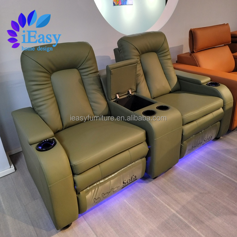 iEasy VIP home theater cooling cup holder electric power 2 seat recliner sofa 2 seater reclining sofa recliner 2 person chair