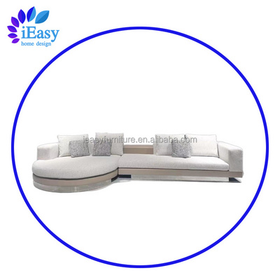 iEasy italian grey round corner sectional couch sofa set sofa fabric couches luxury living room sofas 7 12 seater couch fabric