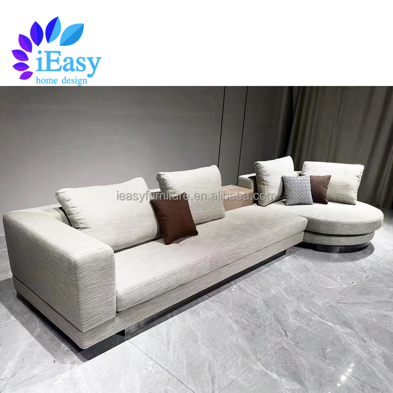 iEasy italian grey round corner sectional couch sofa set sofa fabric couches luxury living room sofas 7 12 seater couch fabric