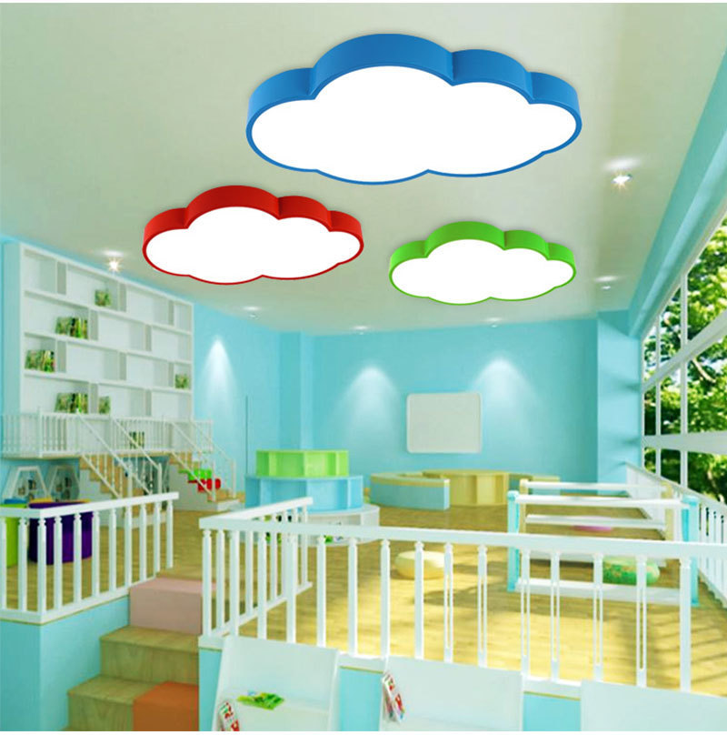 Led Cloud Ceiling Lights Multicolor Children's Room Ceiling Lamp Cartoon Bedroom Chandelier Amusement Kindergarten Nursery Lamps