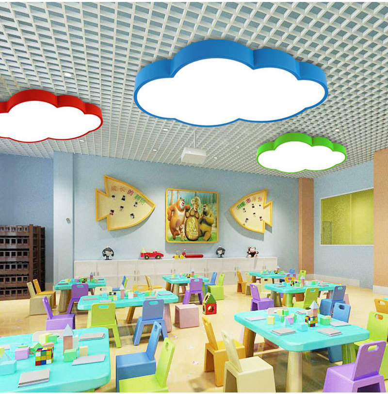 Led Cloud Ceiling Lights Multicolor Children's Room Ceiling Lamp Cartoon Bedroom Chandelier Amusement Kindergarten Nursery Lamps