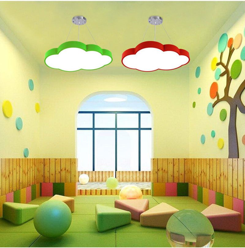 Led Cloud Ceiling Lights Multicolor Children's Room Ceiling Lamp Cartoon Bedroom Chandelier Amusement Kindergarten Nursery Lamps