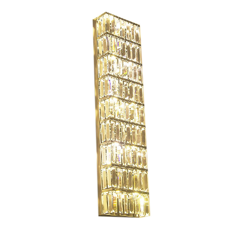 Art Deco Bedroom Plug Adjustable In Light Crystal Modern Indoor Long Bedside Wall Lamp