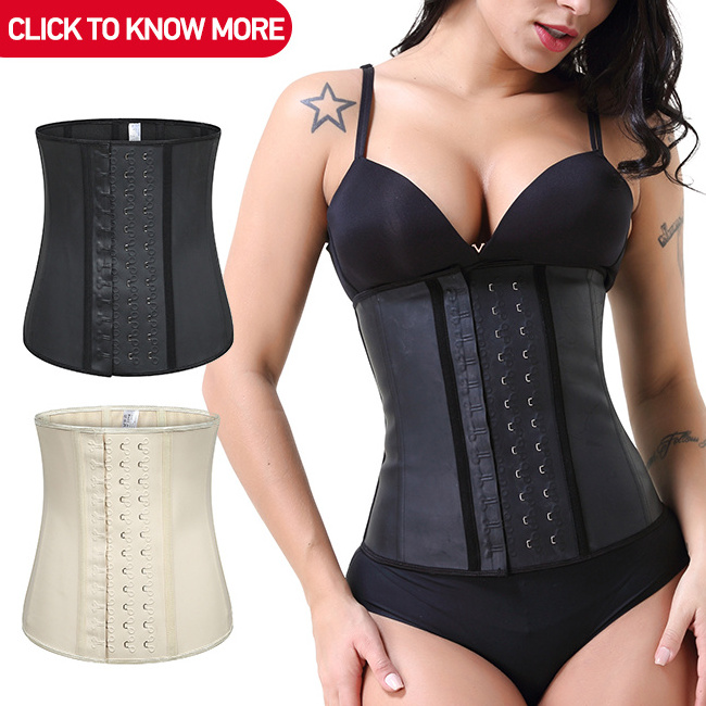 Wholesale Ann Michell cherry Latex Women Corset Waist Trainer 9  Bone Press Rubber Hooks Bustier Corset Slimming colombian fajas