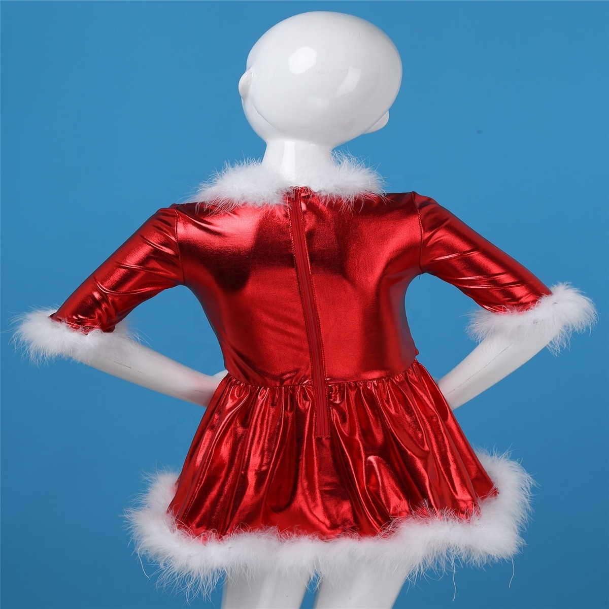 Girls Jazz Dance Costumes Children's Long Sleeves Christmas Modern Dance Dress Kids Party Dresses Performance Wear