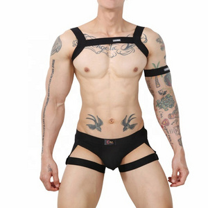 Men's Body Chest Harness Jockstrap Nylon Lingerie Set Nightclub  Stage Costume