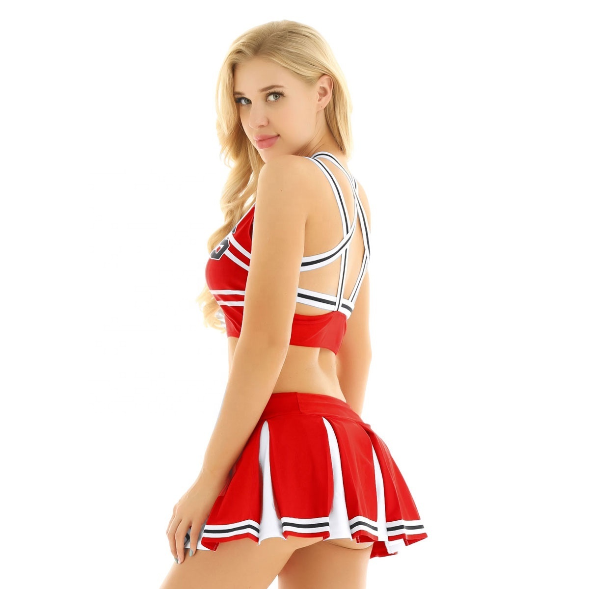 Custom Team Girl 2Pcs cheer leading dress Women Cheerleader Outfits training wear Cheerleading Uniforms