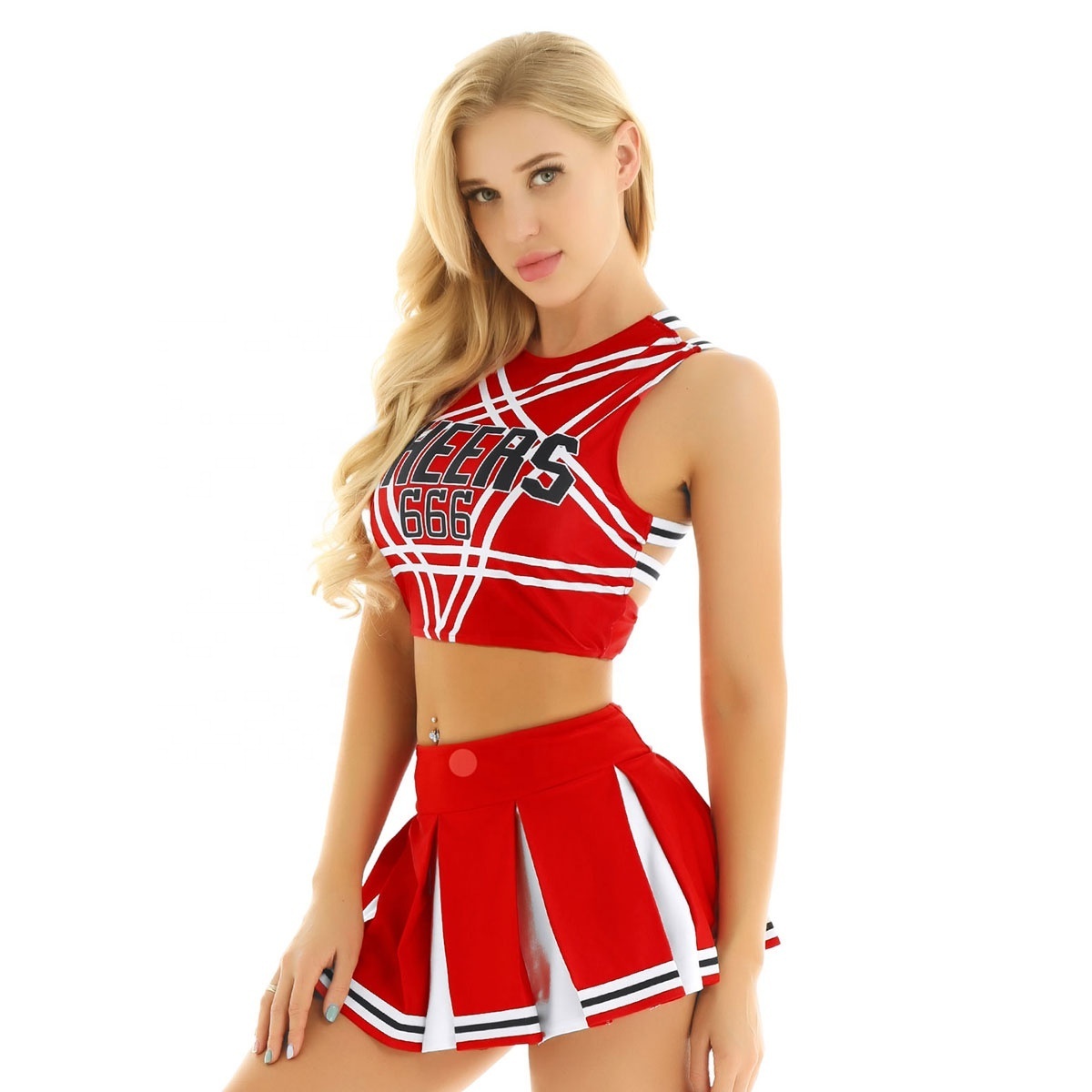 Custom Team Girl 2Pcs cheer leading dress Women Cheerleader Outfits training wear Cheerleading Uniforms