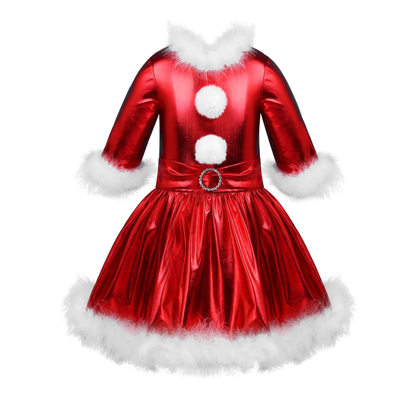 Girls Jazz Dance Costumes Children's Long Sleeves Christmas Modern Dance Dress Kids Party Dresses Performance Wear