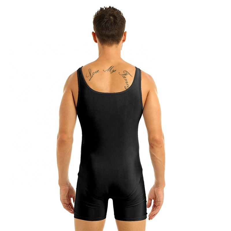 Men Stretchy One Piece Training Dancewear Sport Gym Bodysuit Ballet Costumes Gymnastics Leotards Dance Biketard Unitard