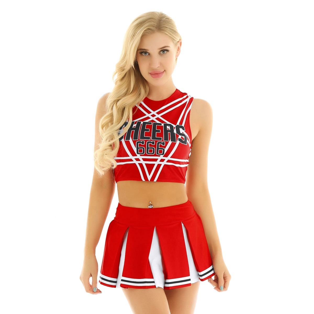 Custom Team Girl 2Pcs cheer leading dress Women Cheerleader Outfits training wear Cheerleading Uniforms