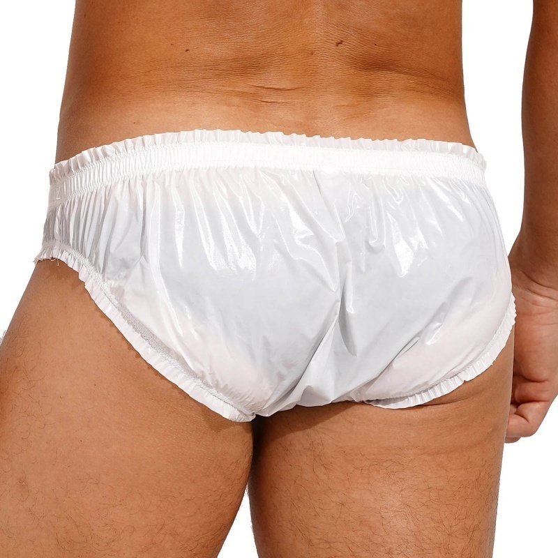 Mens Water Resistant Briefs Solid Color Low Rise Elastic Waistband Bulge Pouch Underpants Underwear