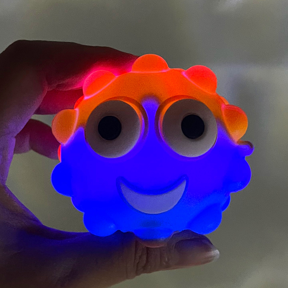 Popular silicone pops eye out fidget toys relieve stress popping squeeze light up ball toys for kids and adult