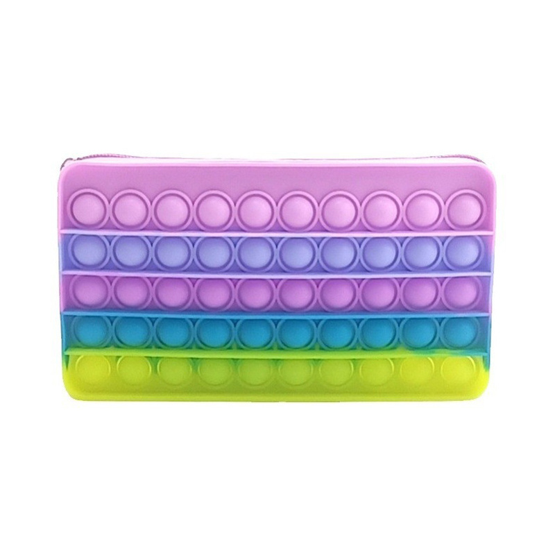 Silicone Pencil Box Case For Kids Pops Bubble Fidget Pen Bag