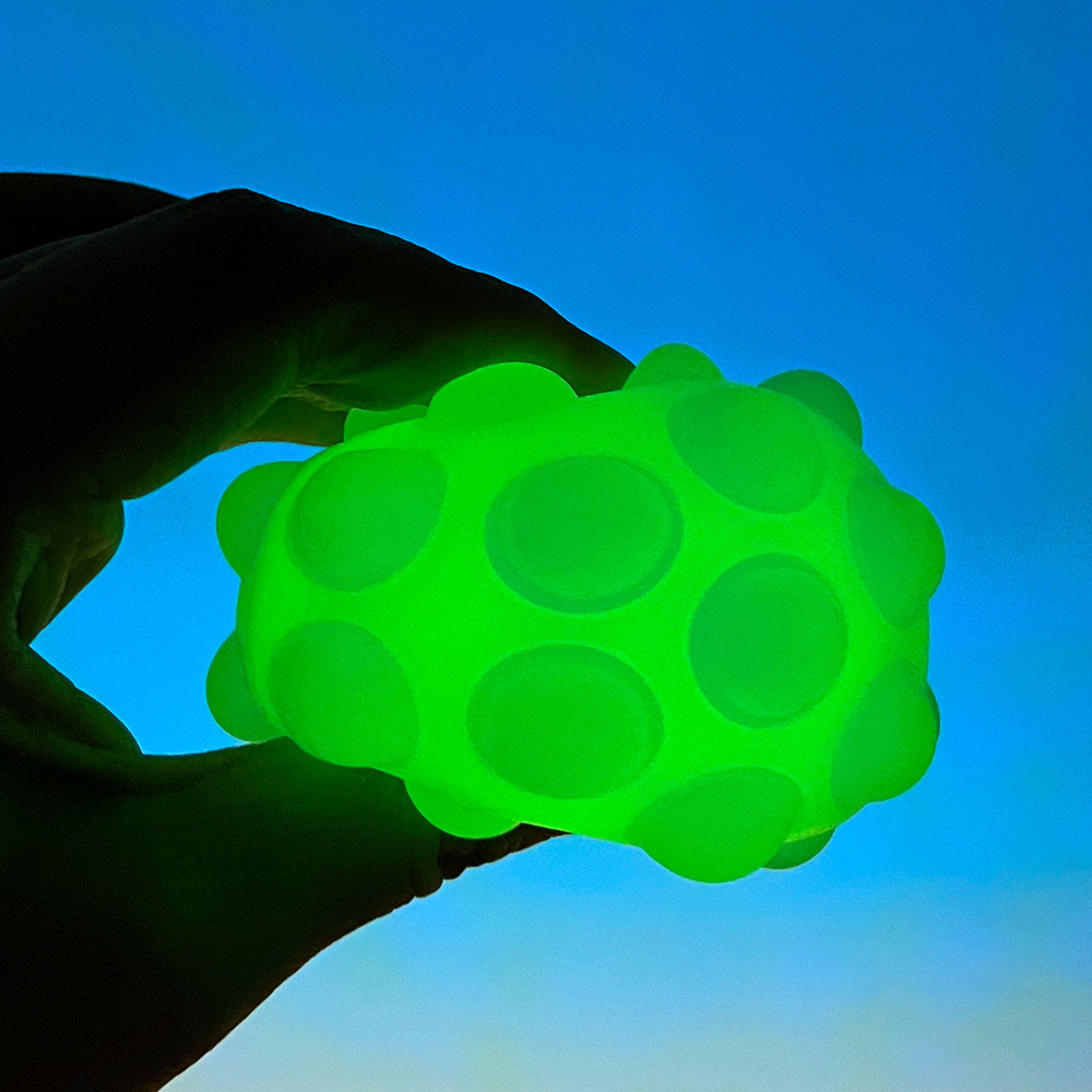 3D pinch silicon stress relief balls toys glows in the dark push bubbles pops fidgets toy ball