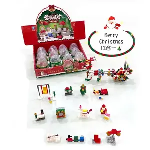 Christmas Eggs Mini Gift Toys Building Block Plastic Christmas Promotional Toys Surprise Candy Toys