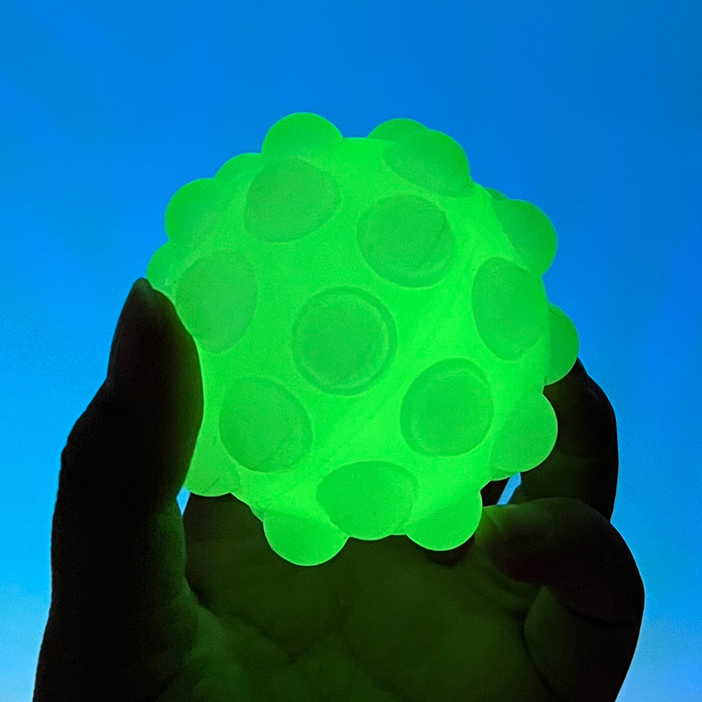 3D pinch silicon stress relief balls toys glows in the dark push bubbles pops fidgets toy ball