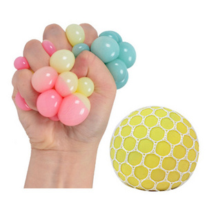 Colorful relief stress squeeze ball for kids mesh squish grapes slime soft squeeze fidgets ball toys