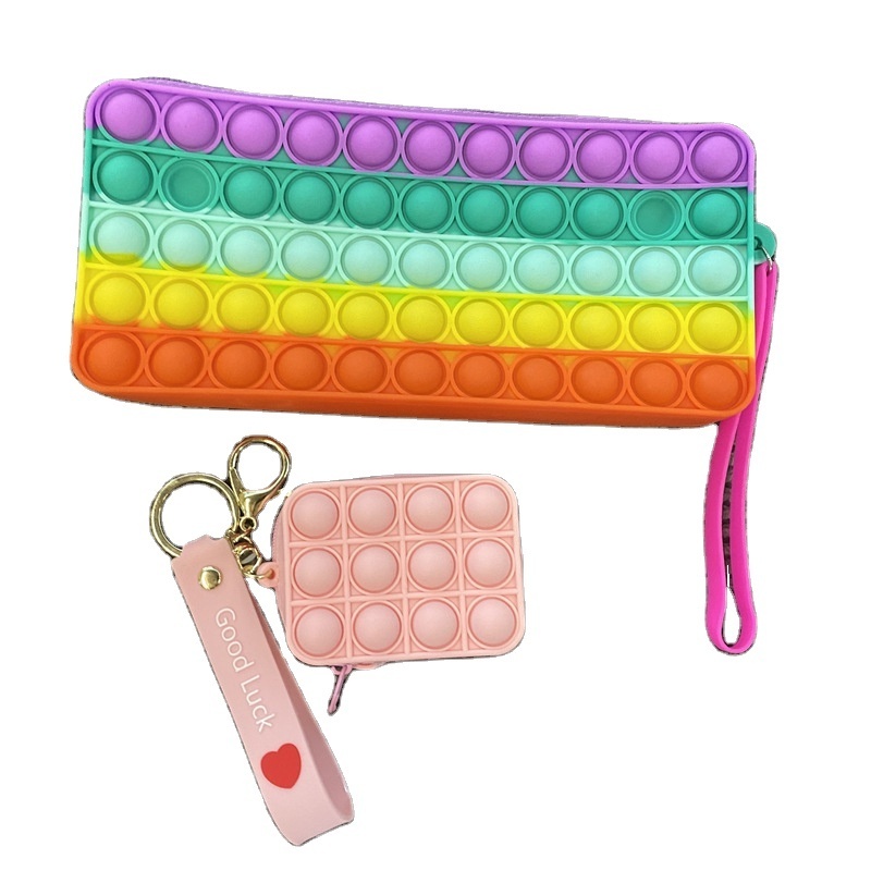 Hot Sale Pencil Storage Push Bubbles Case School Kids Pops Multifunction Cute Silicones Pencil Box For Girls