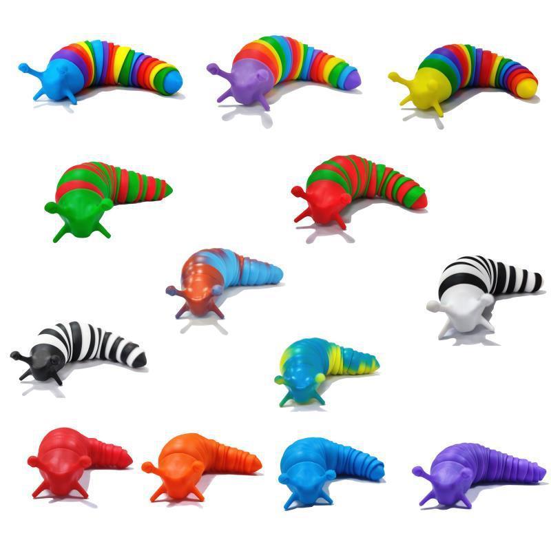 Sensory Stress Relief Toys Slug Fidget toy 3d Print Plastic Decompression Slug Fidget Toy