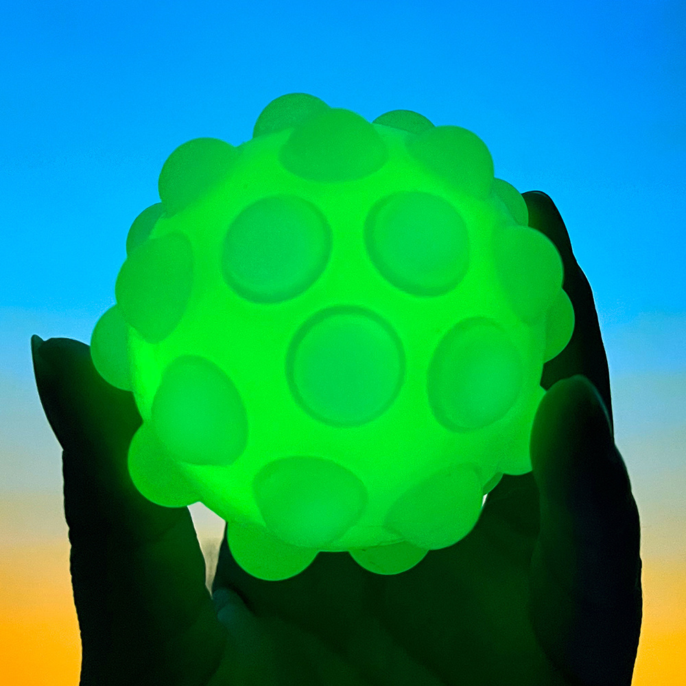 3D pinch silicon stress relief balls toys glows in the dark push bubbles pops fidgets toy ball