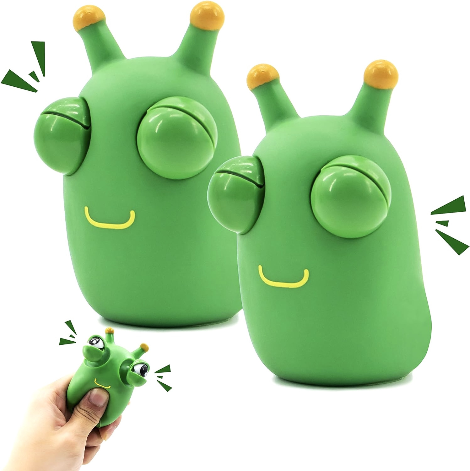 Green Bug Toys Popping Out Eyes Squeeze Fun Children's Sensory Fidget Toys Used to Relieve Stress Autism Toy