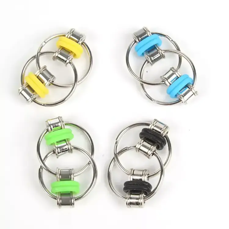 Wholesale bike chain spinners sensory stress relief fidgets spinner key chain rings hand spinners