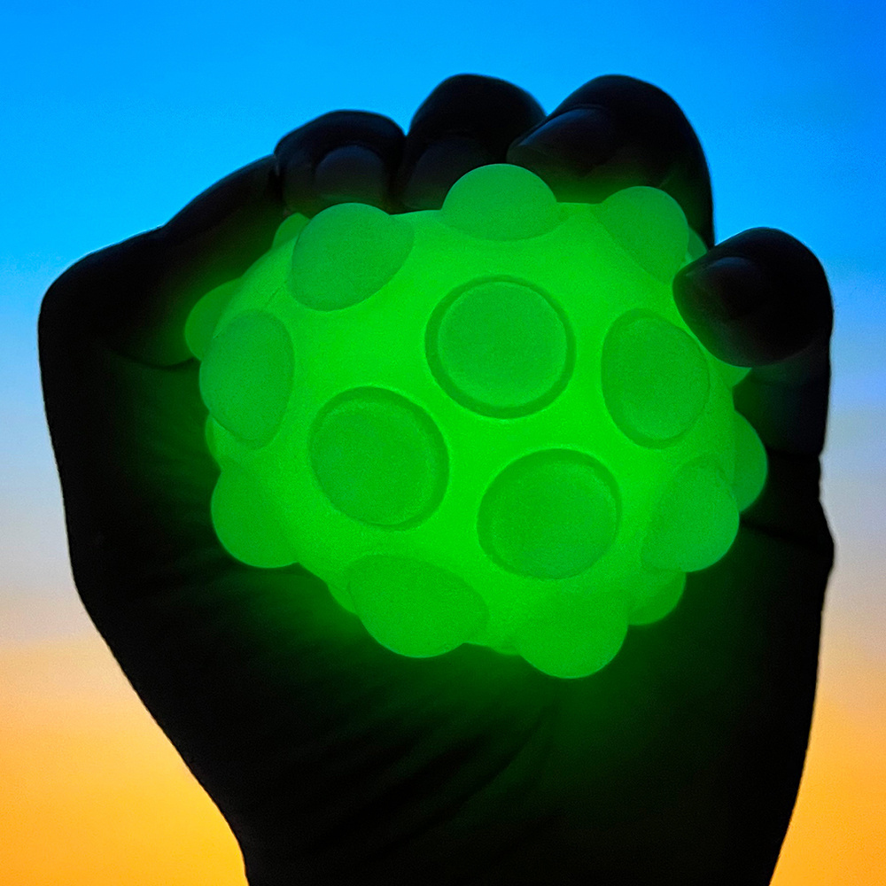 3D pinch silicon stress relief balls toys glows in the dark push bubbles pops fidgets toy ball