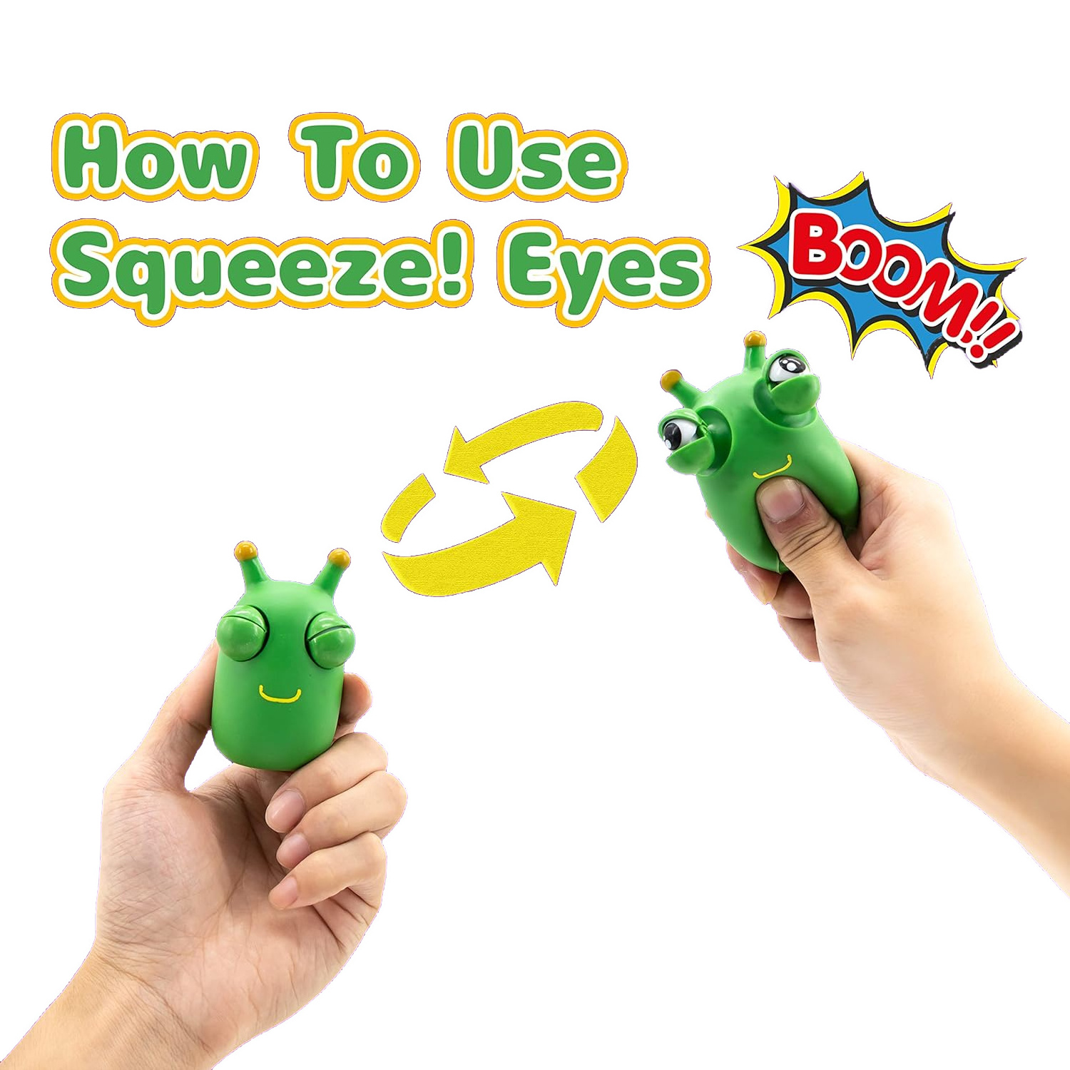 Green Bug Toys Popping Out Eyes Squeeze Fun Children's Sensory Fidget Toys Used to Relieve Stress Autism Toy