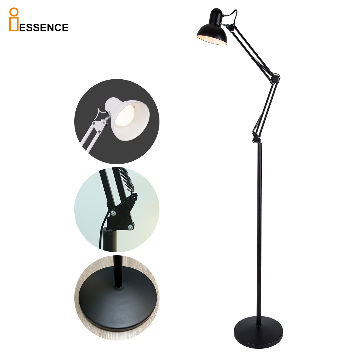 American Coffee Table Shelf Solid Steel Floor Lamp Simple Modern Creative Bedroom Sofa Side Vertical Lamp Reading Lamp