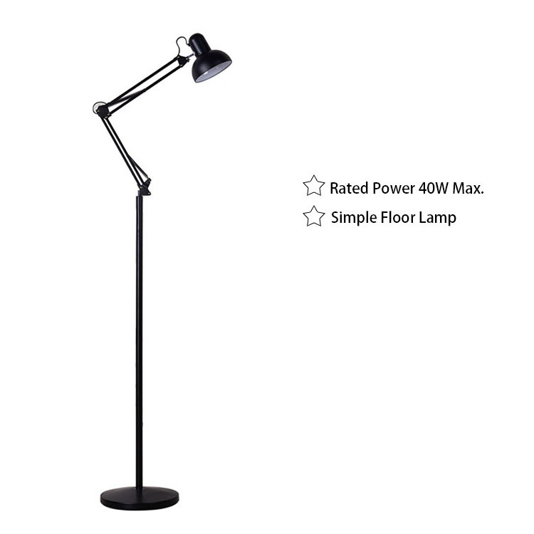 American Coffee Table Shelf Solid Steel Floor Lamp Simple Modern Creative Bedroom Sofa Side Vertical Lamp Reading Lamp