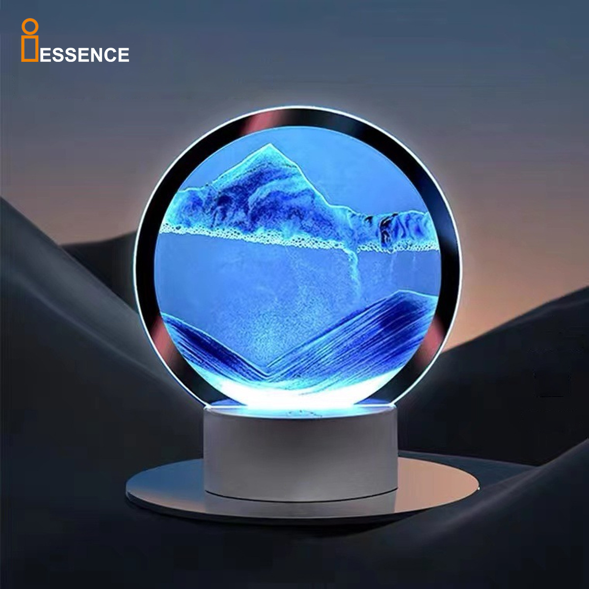 LED Moving Sand Art Desk Lamp 3D Hourglass Table Lamp Craft Quicksand Natural Landscape Flowing Sand Nightlight sandscape