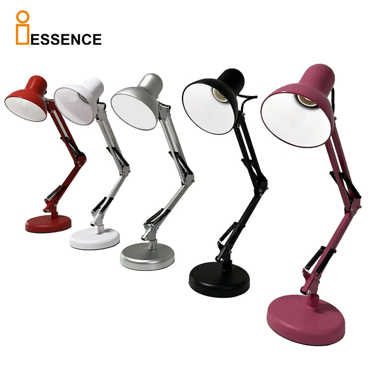 Metal E27 Led gold Desk Lamp Adjustable Swing Arm Clamp Tablelamp Rechargeable Folding Table Lamp For Nail Salon