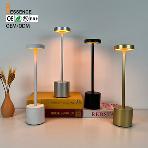 Luxury Small Portable Table Led Light Rechargeable Cordless Desk Lamp For Hotel Restaurant Bedroom