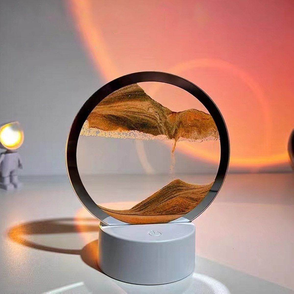 Modern Desk Light 3D Led Table Lamp Led Moving Art Dynamic Sandscape Quicksand Painting Quick Sand Lamp