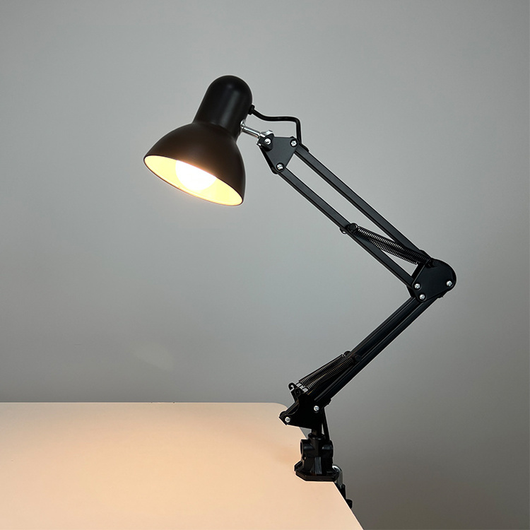 Metal E27 Led gold Desk Lamp Adjustable Swing Arm Clamp Tablelamp Rechargeable Folding Table Lamp For Nail Salon