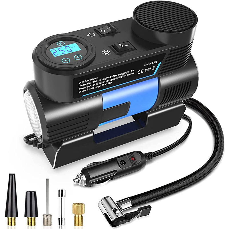 Auto Motorcycle Bicycle 120W Digital Tire Inflator DC 12 V Car Portable Air Compressor Pump 150 PSI Car Air Compressor