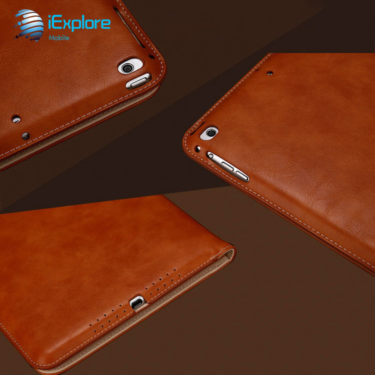 iExplore hand made PU leather hand strap tablet case card slot iPad 2 3 4 case with hand strap for iPad Pro iPad mini 1 2 3 4 5