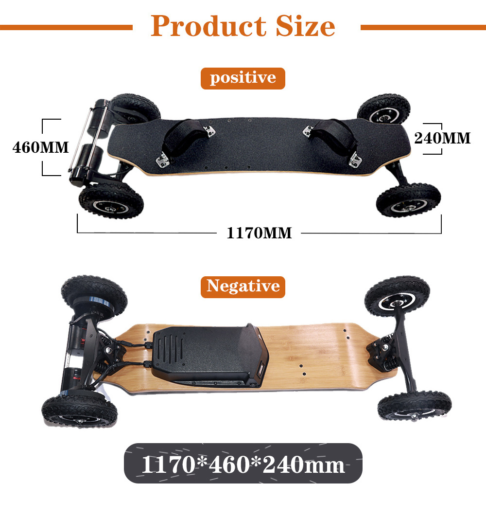 2021 iEZway US Warehouse Drop Shipping Dual Belt Drive 4 wheel All Terrain Off Road Electronic Skate Board Electric Skateboard