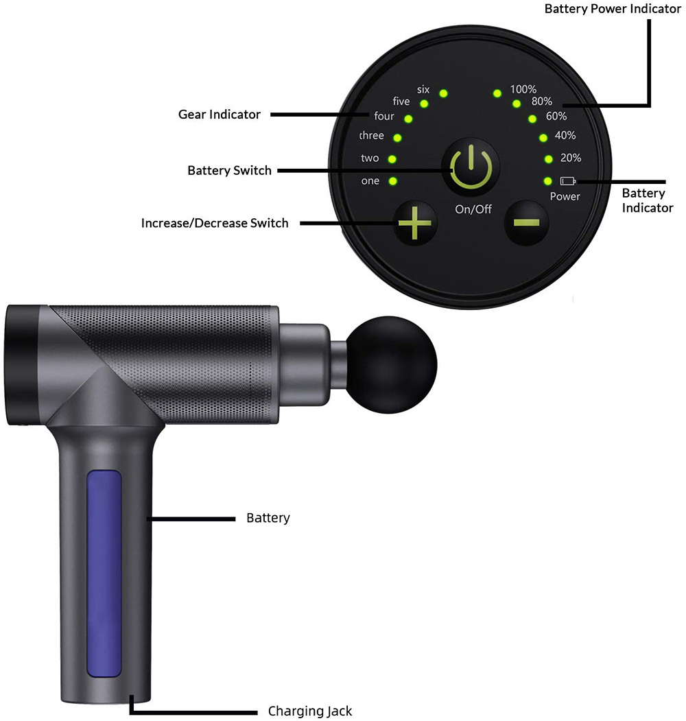 2021 Vibration Heated 6 30 Speed Adjustable LED LCD Deep Tissue Fascial Percussion Booster Dropshipping Muscle Mini Massage Gun
