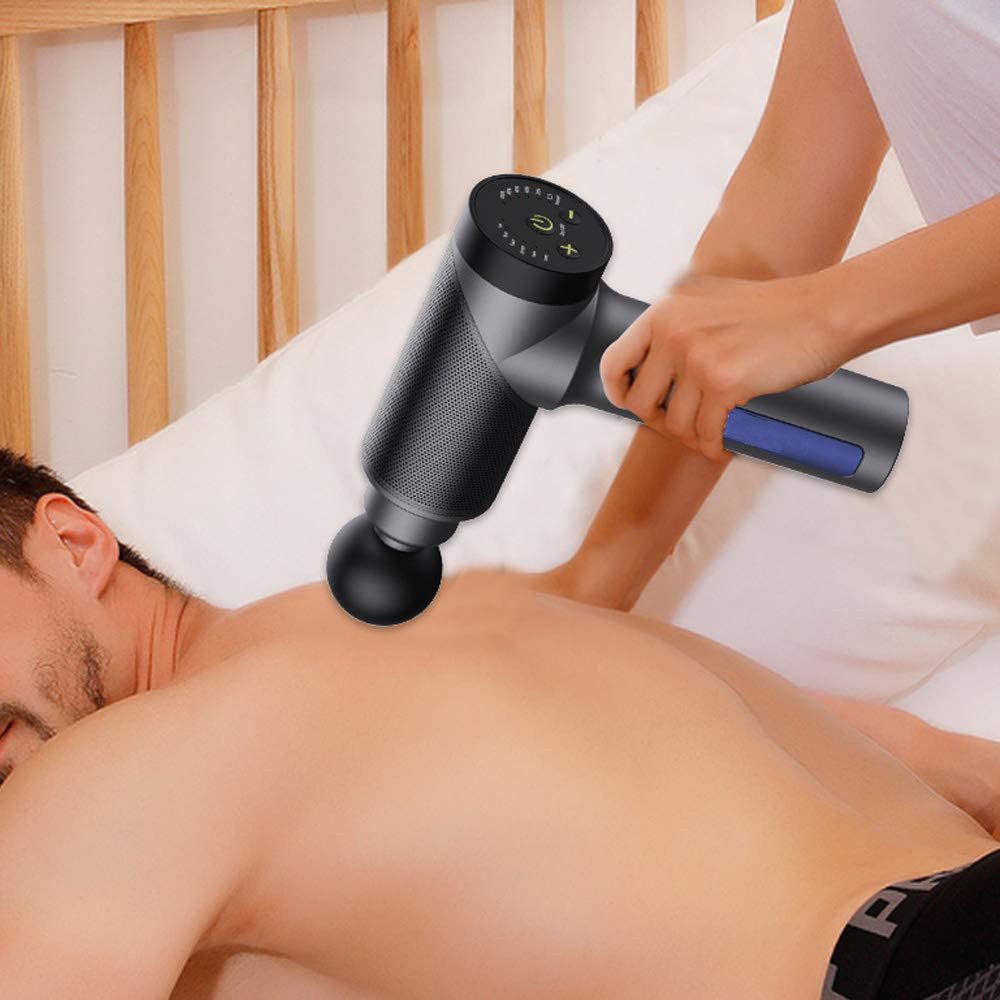 2021 Vibration Heated 6 30 Speed Adjustable LED LCD Deep Tissue Fascial Percussion Booster Dropshipping Muscle Mini Massage Gun