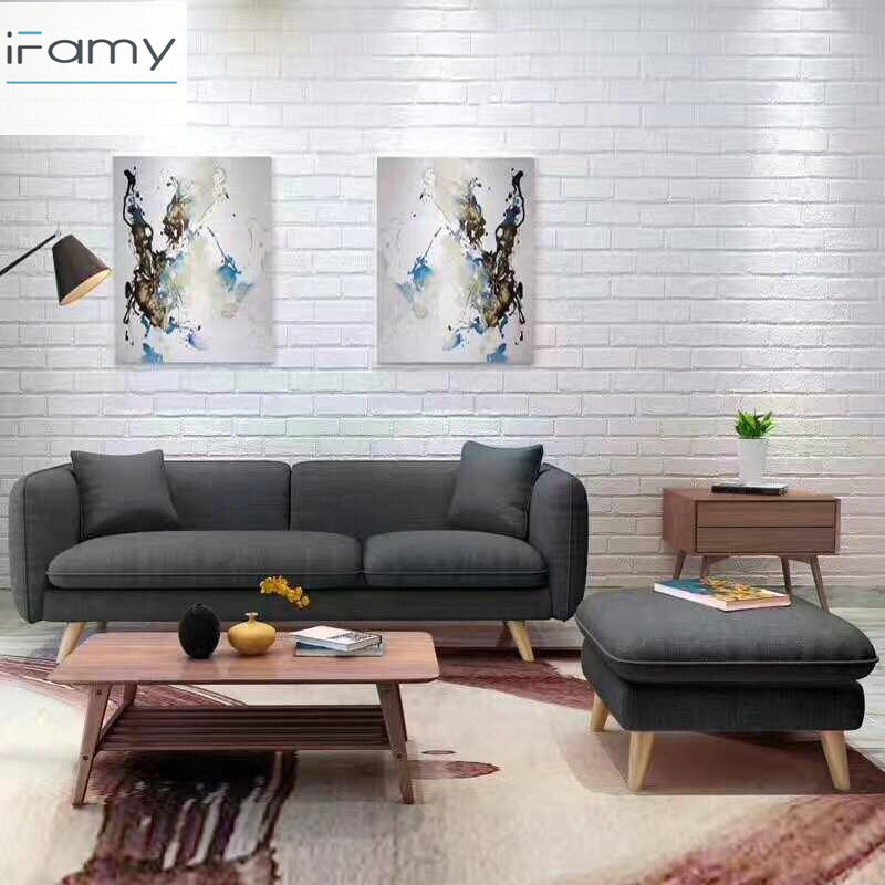 Linen fabric sofa wooden furniture living room model imported sofa set